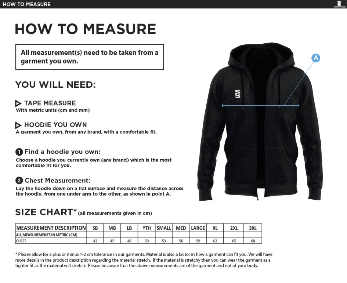 Aspull Juniors FC Dual Full Zip Hoody : Navy - Size Guide