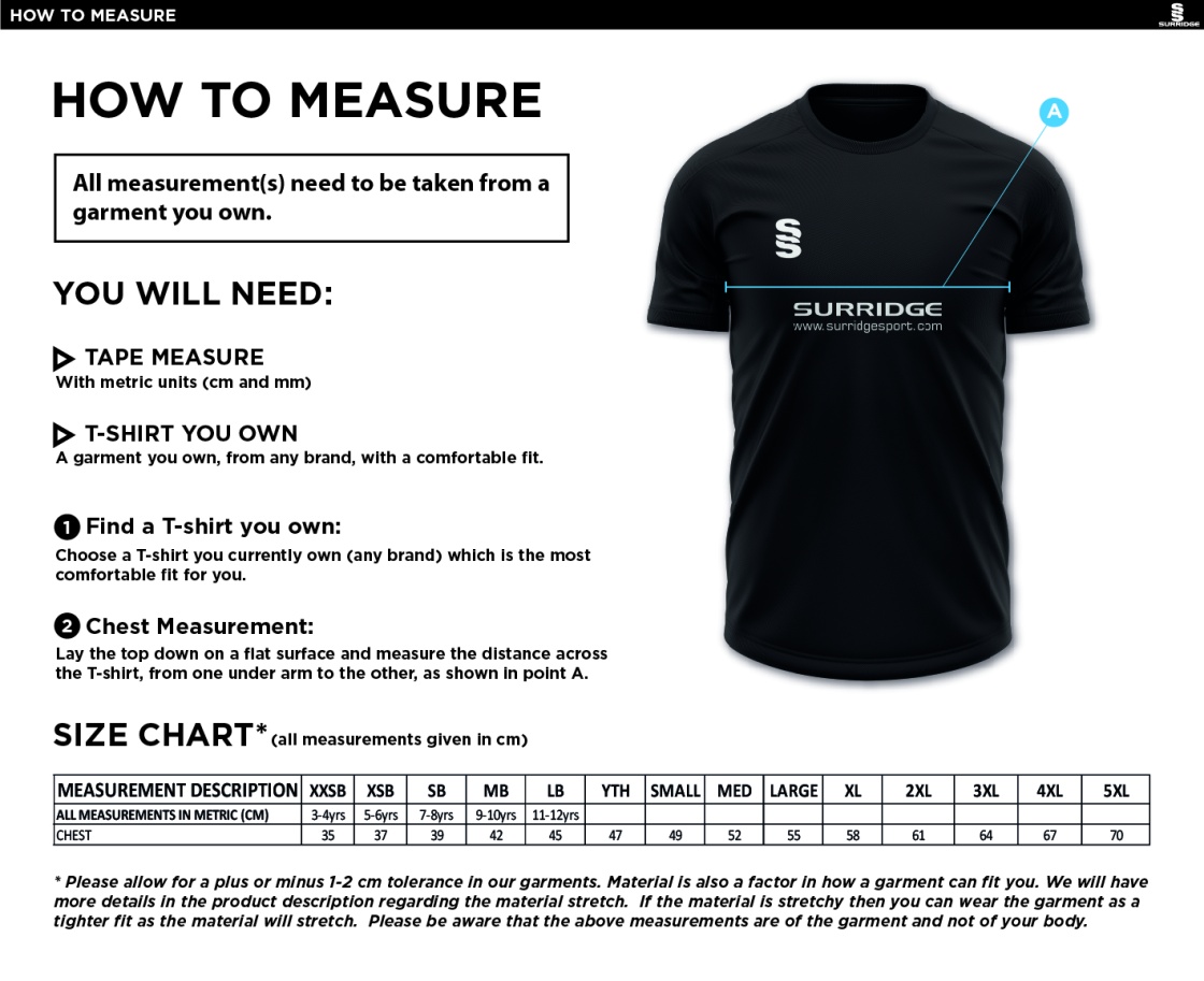 Aspull Juniors FC Dual Gym T-shirt : Navy Melange - Size Guide